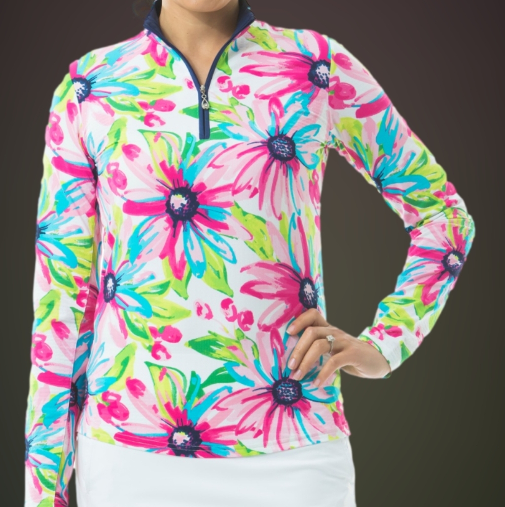 San Soleil UV50 Cooling Athletic Polo Top Medium